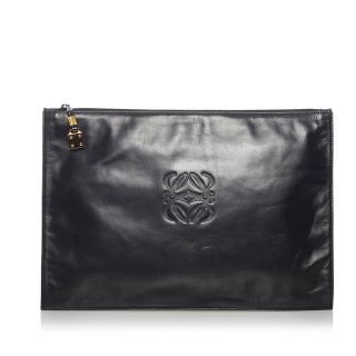 人気定番♡美品♡LOEWE ロエべ アナグラム レザー クラッチバッグ