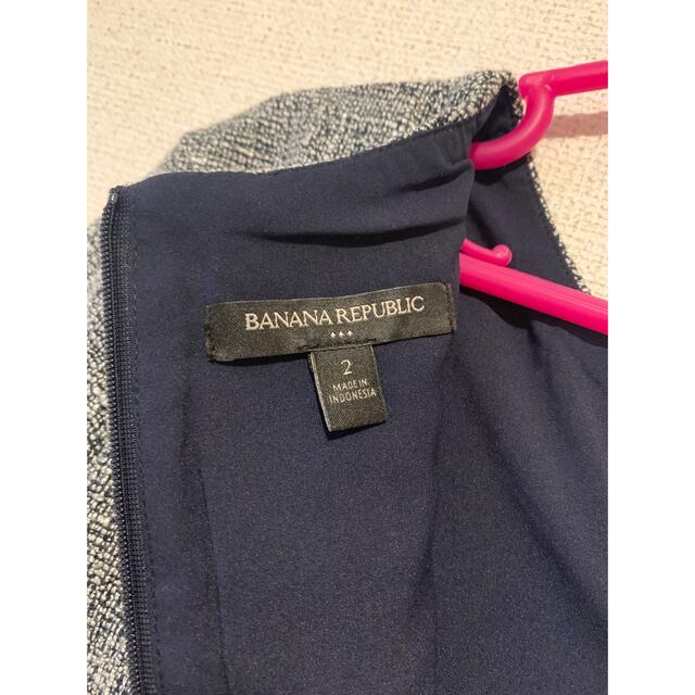 Banana Republic(バナナリパブリック)のbanana republic ツイードワンピース　半袖 レディースのワンピース(ひざ丈ワンピース)の商品写真