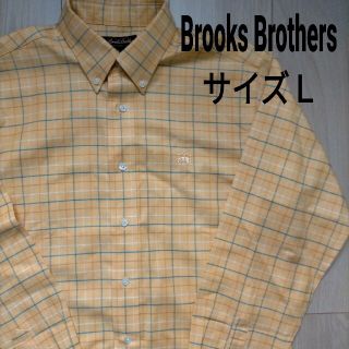 ブルックスブラザース(Brooks Brothers)の1度のみ ブルックスブラザーズ イエロー チェック  ロゴ 長袖 シャツ(シャツ)