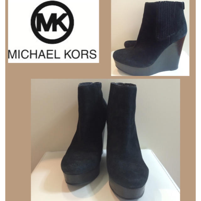 Michael Kors(マイケルコース)のマイケルコース♡ブラックスエード ウエッジ ショートブーツ♡ レディースの靴/シューズ(ブーツ)の商品写真