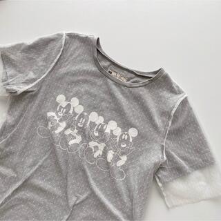 アズノゥアズピンキー(AS KNOW AS PINKY)のミッキー チュールTシャツ(Tシャツ(半袖/袖なし))
