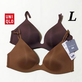 ユニクロ(UNIQLO)のユニクロ ワイヤレスブラ L マメクロゴウチ ノンワイヤーブラジャーUNIQLO(ブラ)