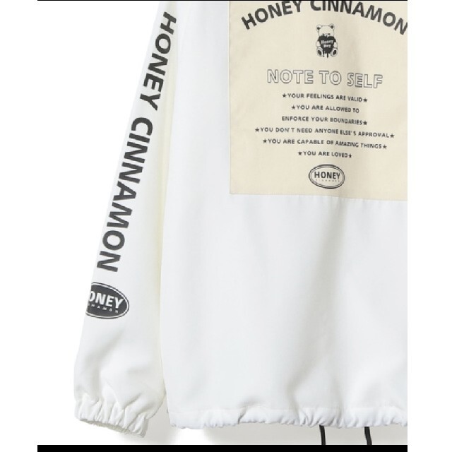 Honey Cinnamon(ハニーシナモン)の完売 ハニーシナモン honey cinnamon ナイロン ジャケット 白 レディースのジャケット/アウター(ブルゾン)の商品写真