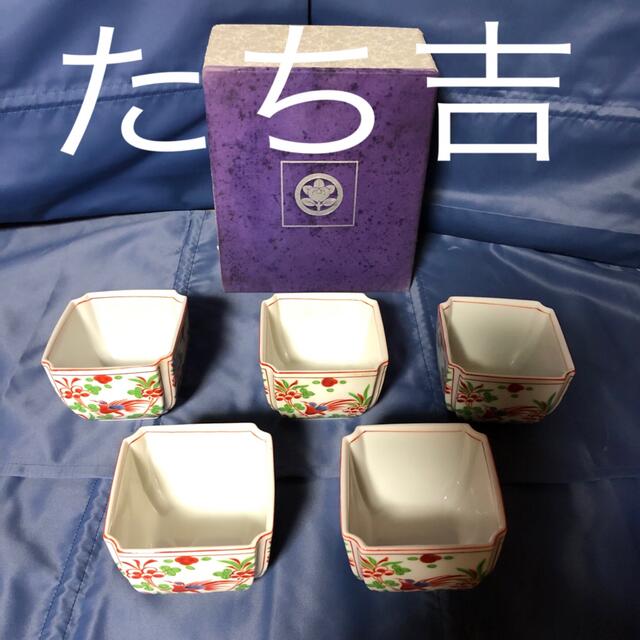 ⭐️新品 未使用⭐️たち吉 呉須赤絵 赤絵花鳥 煮物鉢 小鉢 5個