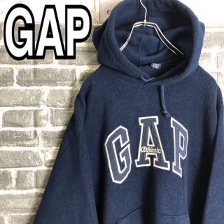 90s old gap フリース パーカー デカロゴ ゆるだぼ アメカジ - パーカー