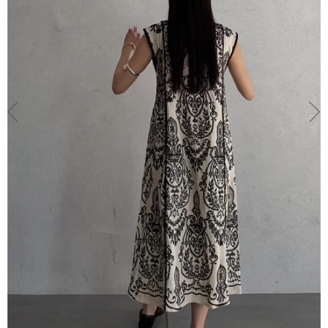 DAMASK EMBROIDERY LINEN DRESS | Ameri Vintage DAMASK EMBROIDERY