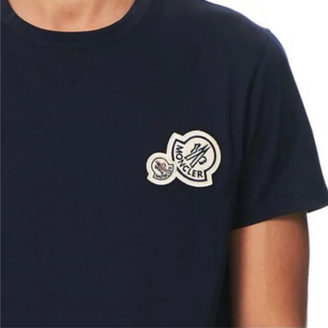 ★希少★ MONCLER Wロゴワッペン Tシャツ XS モンクレール ネイビー