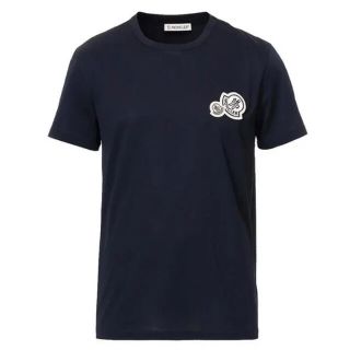 極美品★ モンクレール　ダブルロゴ　Tシャツ　ダークネイビー　サイズS 国内正規