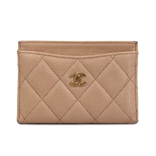 シャネル(CHANEL)のシャネル カードケース キャビアスキン 名刺入れ ベージュ T-J4949(名刺入れ/定期入れ)