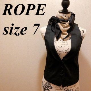 ロペ(ROPE’)の★ロペ★ブラックベスト★ブラックジレ★size 7★マニッシュファッション★美品(ベスト/ジレ)