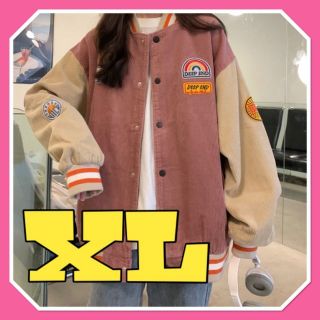 ブルゾン ジャケット アウター コーデュロイ スタジャン ピンク XL(スタジャン)