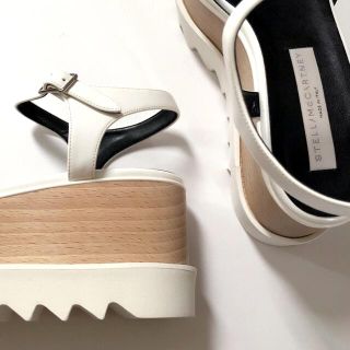 新品/37.5 ステラ マッカートニー エリス サンダル ホワイト 白-