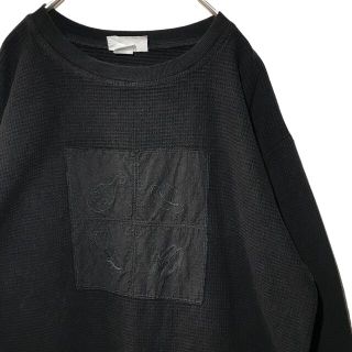 アートヴィンテージ(ART VINTAGE)の【希少デザイン】ヴィンテージ ダサかわ ロンT 黒 XL相当 古着 カットソー(Tシャツ/カットソー(七分/長袖))