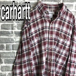 カーハート(carhartt)のカーハート☆チェックシャツ ワンポイントロゴ 革ロゴ 90s ゆるだぼ v31(シャツ)