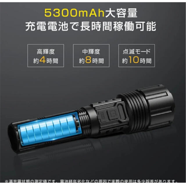led懐中電灯 USB充電式フラッシュライト IPX67防水懐中電灯 軽量の通販 