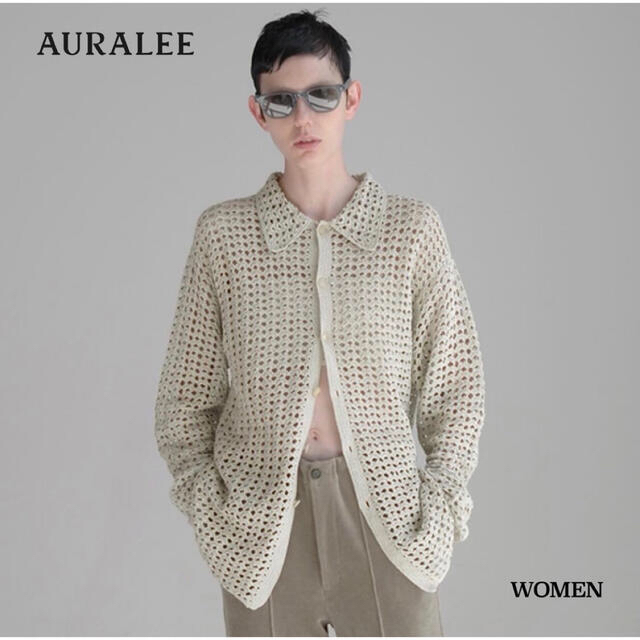 レディースauralee HAND CROCHET COTTON KNIT SHIRTS