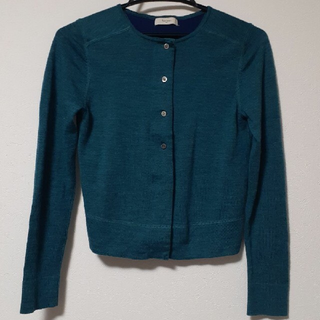 シミ有り カーディガン paul smith ターコイズブルー? カーディガン | フリマアプリ ラクマ