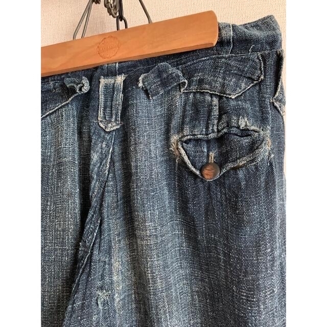 ゴリ麻 パンツ ジャパンヴィンテージ 古着 boro メンズ インディゴ