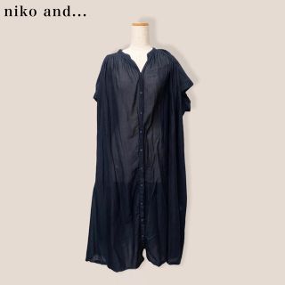 ニコアンド(niko and...)のsale【niko and…】シャツワンピース　ブラック　ニコアンド(ロングワンピース/マキシワンピース)