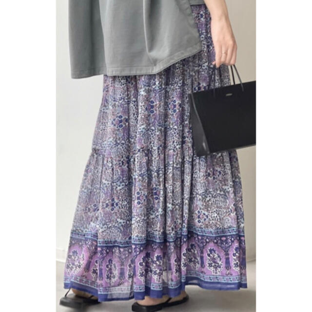 L'Appartement DEUXIEME CLASSE(アパルトモンドゥーズィエムクラス)の【新品】L'Appartement BLUE BOHEME Skirt レディースのスカート(ロングスカート)の商品写真