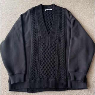 アレキサンダーワン(Alexander Wang)のALEXANDER WANG Vネック ニット ドッキング スウェット(ニット/セーター)