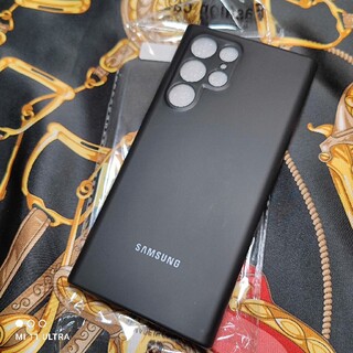サムスン(SAMSUNG)のSamsung Galaxy S22 Ultra 高品質ロゴ入り黒ケーススレ有り(Androidケース)