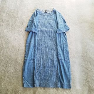 [airpapel] denim tunic one-piece(ひざ丈ワンピース)