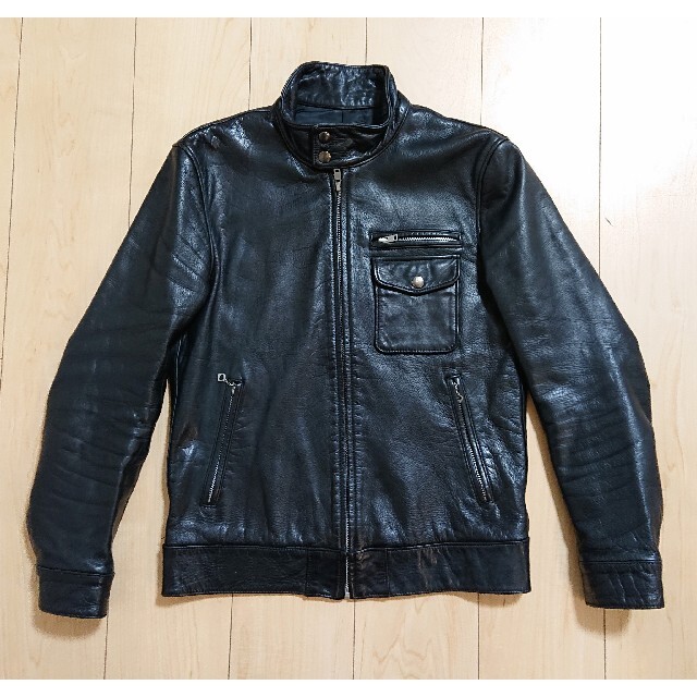 M 良品 WACKO MARIA シングルレザージャケット ライダースジャケットカラーブラック黒