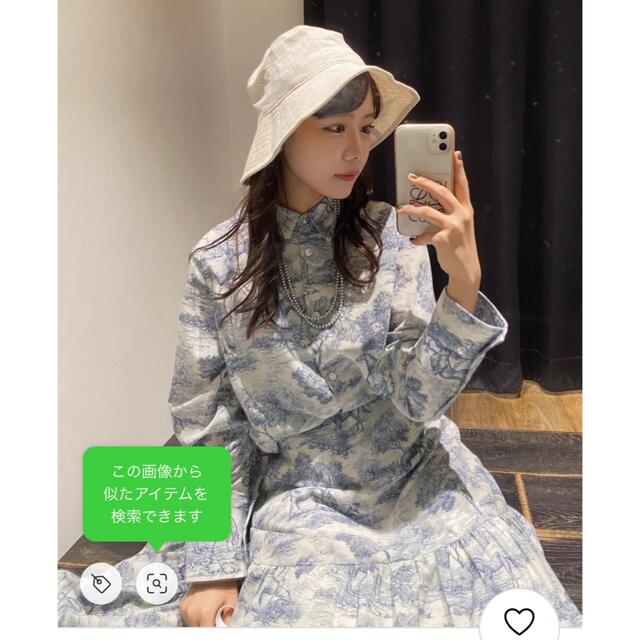 moussy(マウジー)のmoussy トワルドジュイ シャツ ブラウス ブルー レディースのトップス(シャツ/ブラウス(長袖/七分))の商品写真