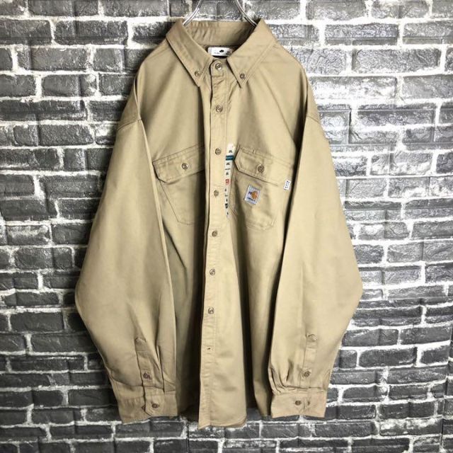 carhartt(カーハート)のカーハート☆ワークシャツ ワンポイントロゴ ゆるだぼ 未使用 古着 w23 メンズのトップス(シャツ)の商品写真