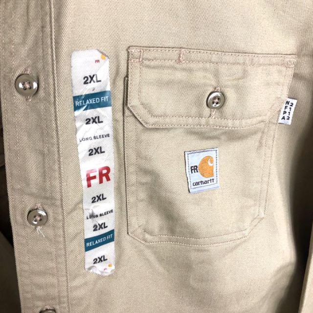 carhartt(カーハート)のカーハート☆ワークシャツ ワンポイントロゴ ゆるだぼ 未使用 古着 w23 メンズのトップス(シャツ)の商品写真