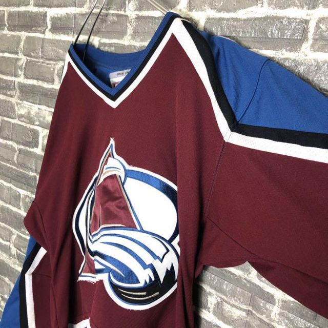 新しい ホッケーシャツ 古着 NHL☆ゲームシャツ ゆるだぼ an8 90s