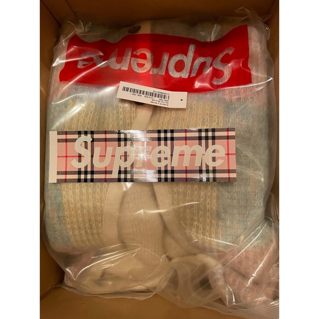 トップスSupreme Brushed Grid Cardigan white XL