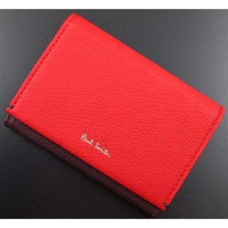 ポールスミス(Paul Smith)の1点限り！新品☆箱付 ポールスミス カラーブロック 名刺入れ ワイン×レッド(名刺入れ/定期入れ)