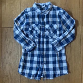 ザラキッズ(ZARA KIDS)のzaragirls ザラ　キッズ　ブルー　チェック　シャツ　116 110㎝(Tシャツ/カットソー)