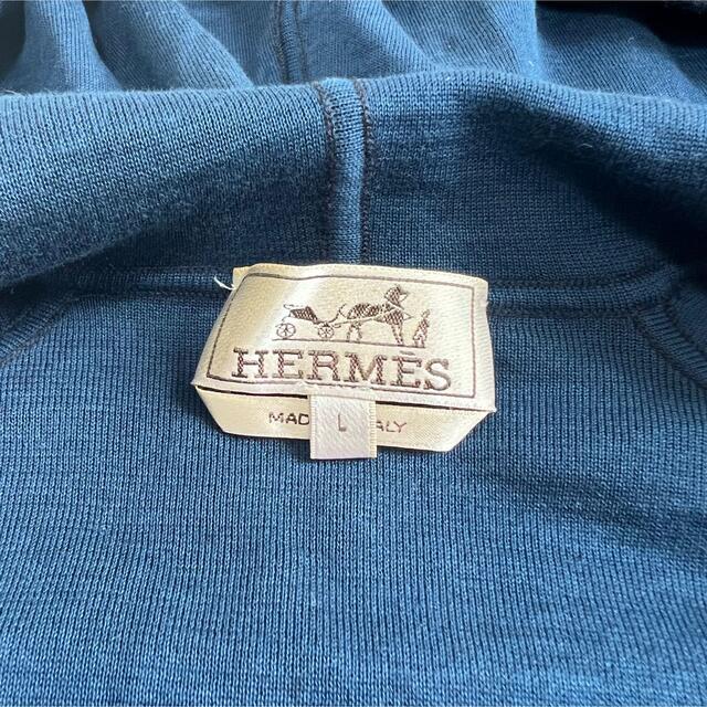 Hermes(エルメス)のHERMES エルメス　パーカー　新型ファスナー　ネイビー　ブルー　Lサイズ メンズのトップス(パーカー)の商品写真