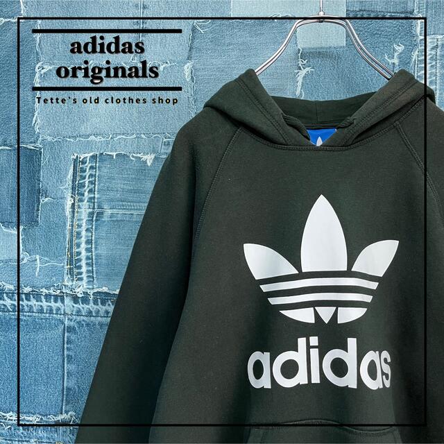 adidas アディダスオリジナルス【パーカー/フーディ/プルオーバー】ビッグトレフォイルロゴの通販 by 【冬物値下げ中♪】てっての古着屋さん  shop｜アディダスならラクマ