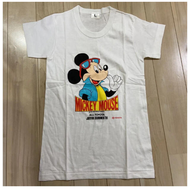 トヨタ(トヨタ)の90年代　ミッキー　トヨタコラボ　Tシャツ　TOYOTA 限定 ビンテージ　希少 キッズ/ベビー/マタニティのキッズ服男の子用(90cm~)(Tシャツ/カットソー)の商品写真