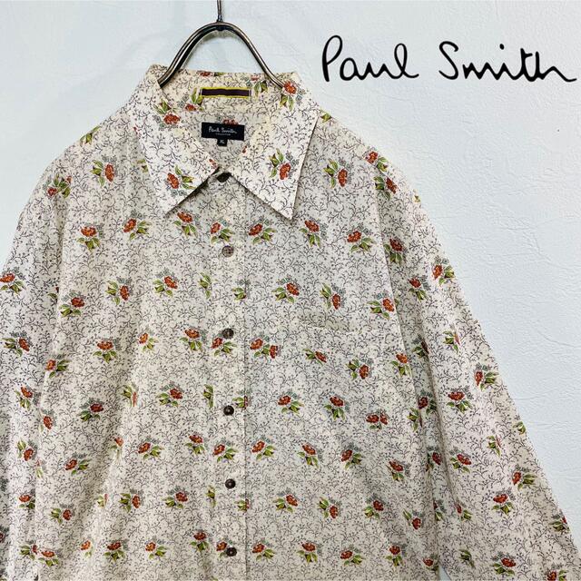 めです】 Paul Smith ポール スミス フラワー デザイン 長袖 シャツ 総