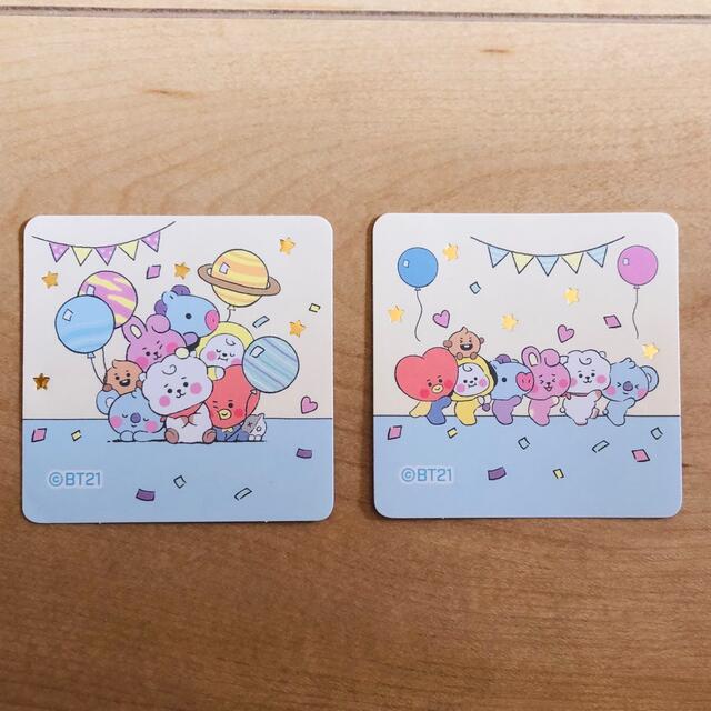 BT21 チーズせん　シール　ステッカー　2枚 エンタメ/ホビーのおもちゃ/ぬいぐるみ(キャラクターグッズ)の商品写真