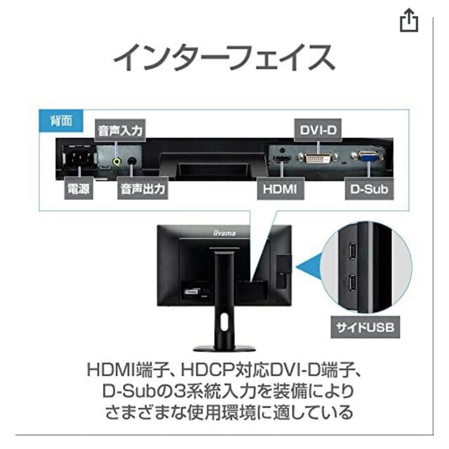 iiyamaカラーブラックPROLITE XB2481HSU イイヤマ モニター ディスプレイ　23.8