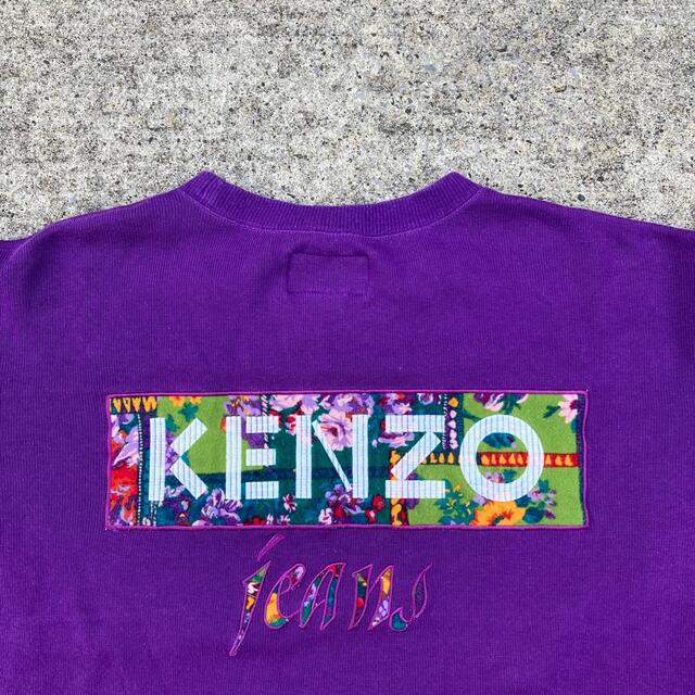 Kenzo 80s 90s スウェットトレーナー 北斎タグ フラワー　刺繍ロゴ