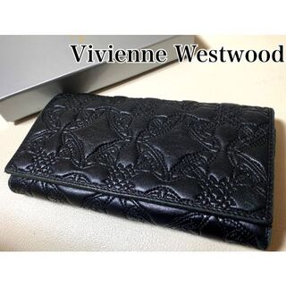 ヴィヴィアンウエストウッド(Vivienne Westwood)のVivienne Westwood ☆ ブラック レザー エンボス 長財布(財布)