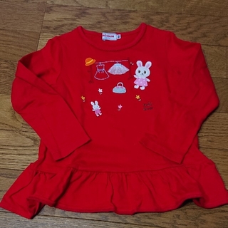 ミキハウス(mikihouse)のミキハウス 100 赤色 ロンT 長袖Tシャツ(Tシャツ/カットソー)