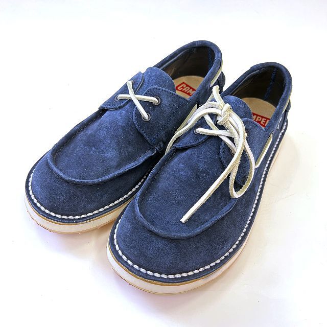 CAMPER(カンペール)のカンペール B&Y デッキシューズ 紺スエード EU40（26.0cm程度）新品 メンズの靴/シューズ(デッキシューズ)の商品写真