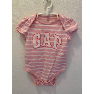 ベビーギャップ(babyGAP)のbabyGAP ベビーギャップ ロンパース 90cm ピンクボーダーロゴ 未使用(カバーオール)