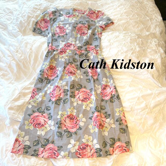 Cath Kidston(キャスキッドソン)のキャスキッドソン　半袖花柄ワンピース レディースのワンピース(ひざ丈ワンピース)の商品写真