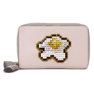 アニヤハインドマーチ(ANYA HINDMARCH)のアニヤハインドマーチ 二つ折り 財布 ダブルジップ レザー ベージュ(財布)