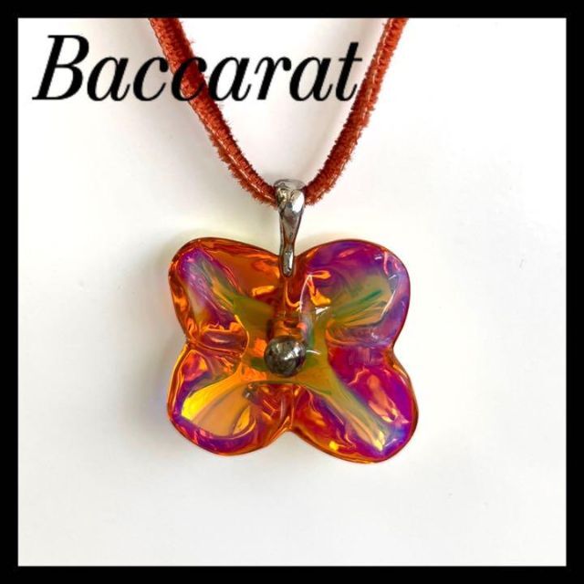 Baccarat - 美品 【baccarat】バカラ ネックレス オルテンシア 花 オレンジの通販 by ルンルンこ💕フォロー割り引き始め