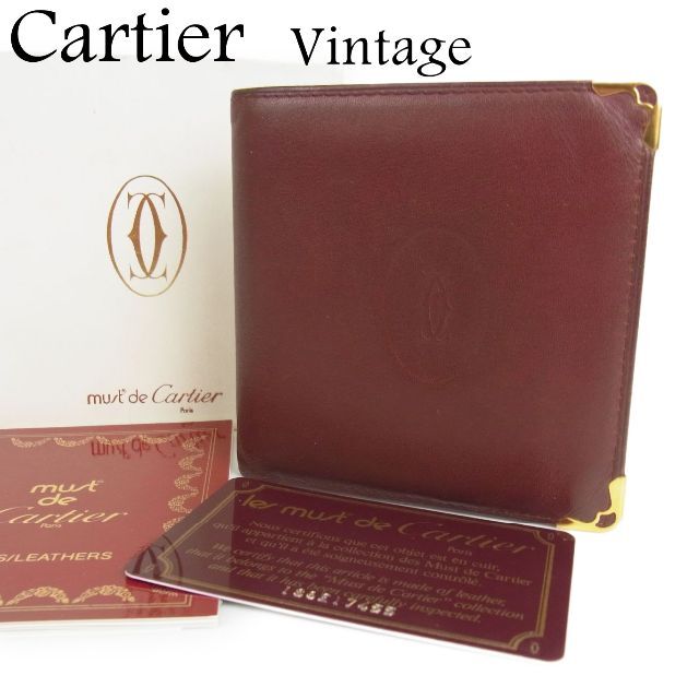 超歓迎 Cartier - 財布 二つ折り レザー ダブルC 2C マストライン ヴィンテージ カルティエ 財布